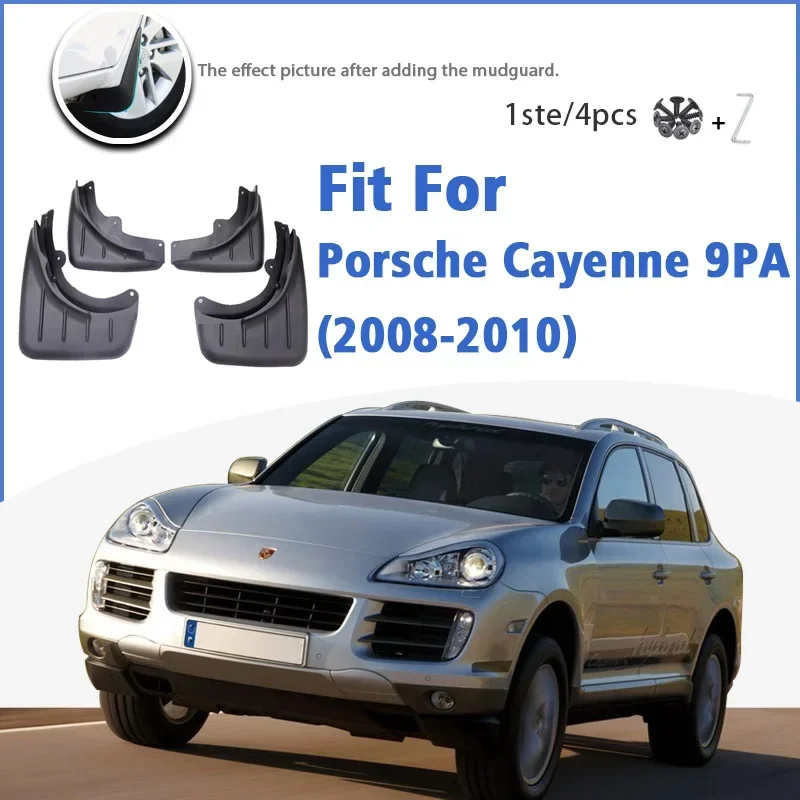 

For porsche cayenne 9pa 2008 2009 2010 mudflaps fender mud flap guards shock absorber front rear car accessories 4pcs