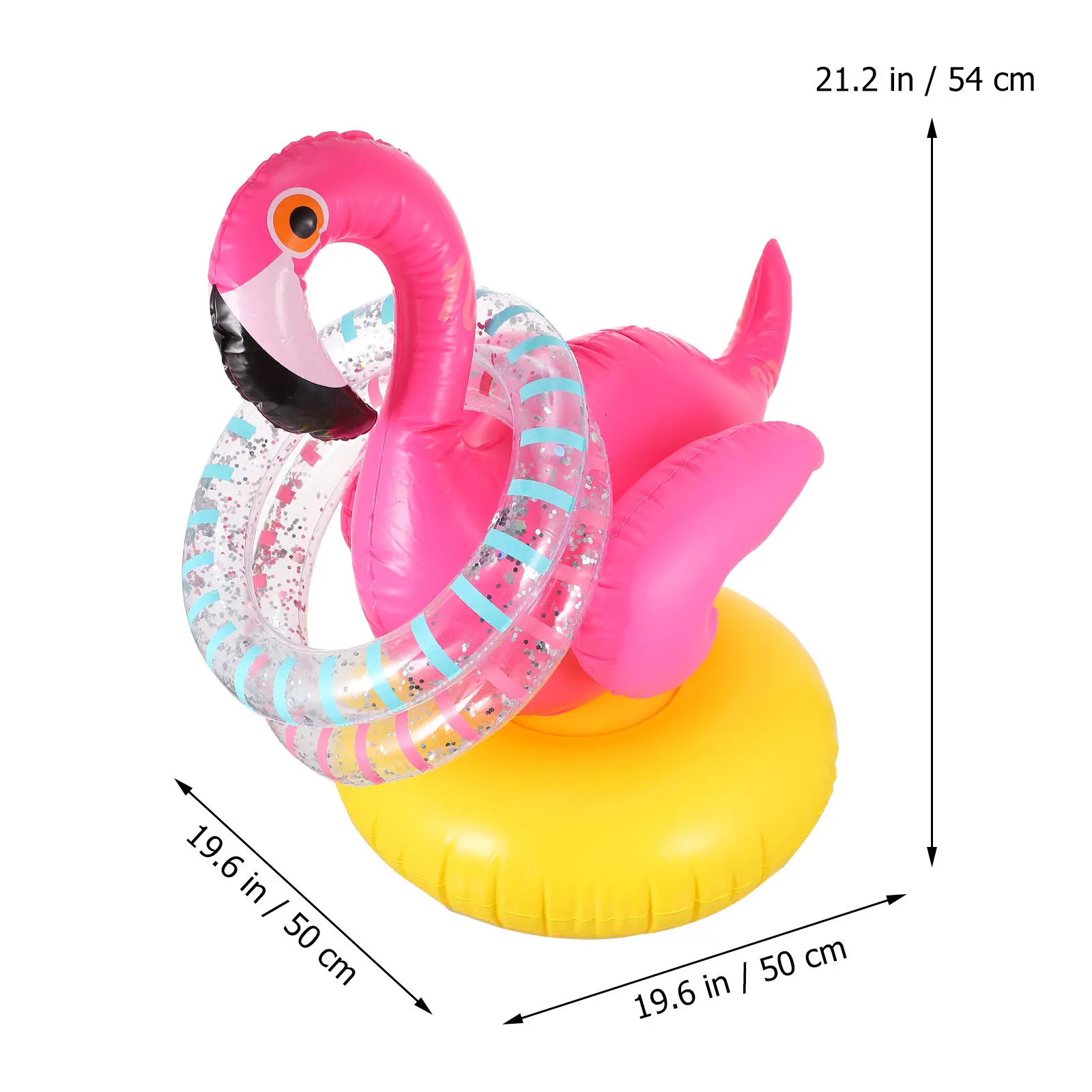 1Set Flamingo Inflatable Ring Throwing Game Safe Light PVC Material for Pool Parties Family Bonding Fun