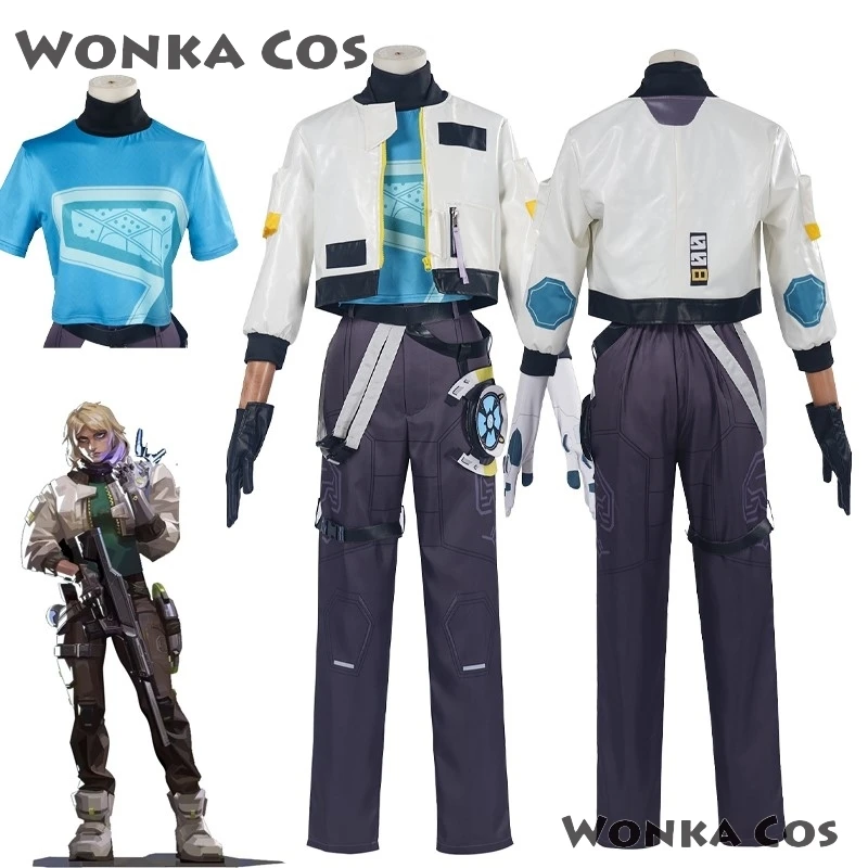 Valorant Deadlock Cosplay Costume Disguise for Adult Women Fantasia Uniform Set Jacket Pants Outfits Halloween Carnival Suit