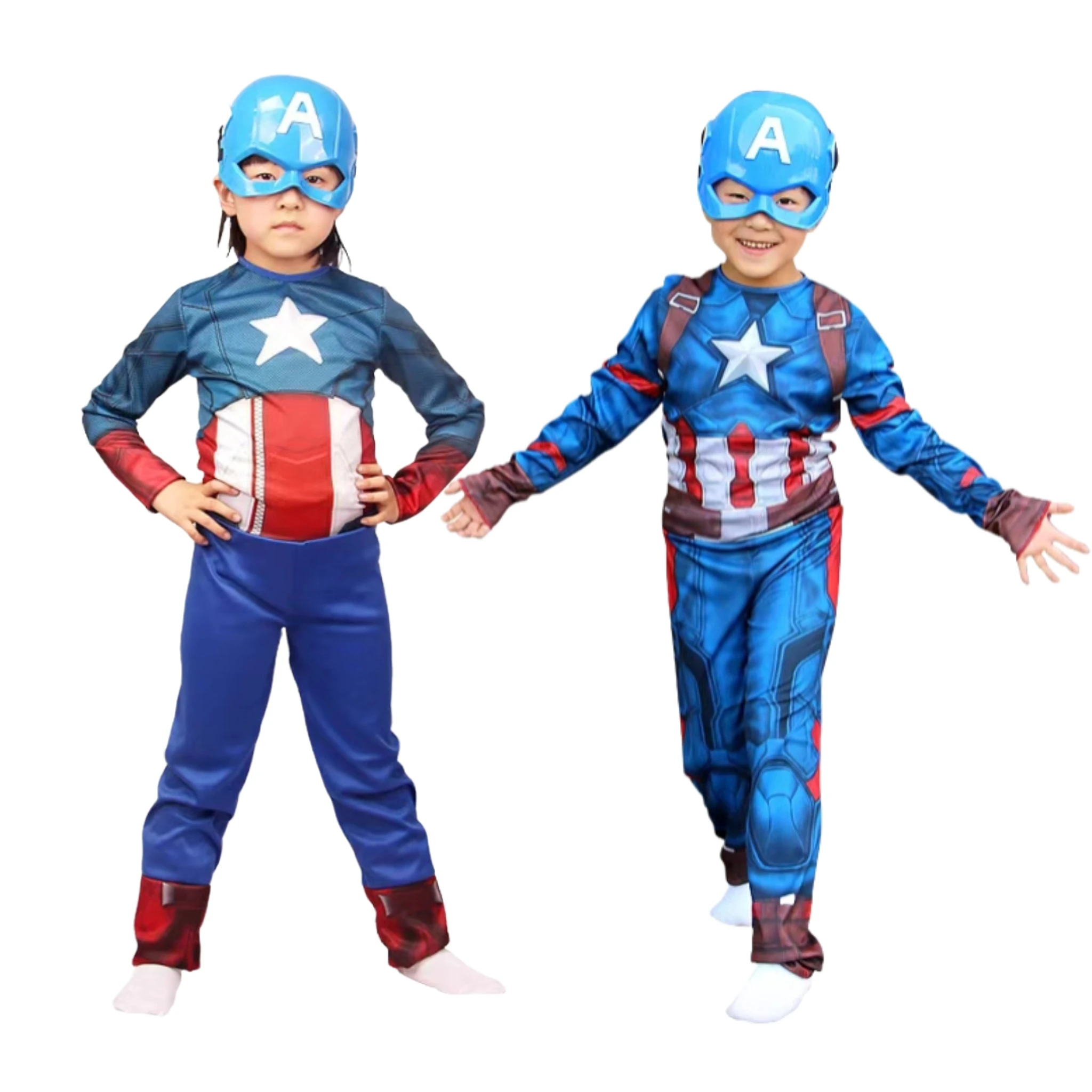 2025 نمط جديد للأطفال C A P Tain America تأثيري مجموعة إرسال قناع بذلة خارقة هالوين كرنفال زي حفلة #4