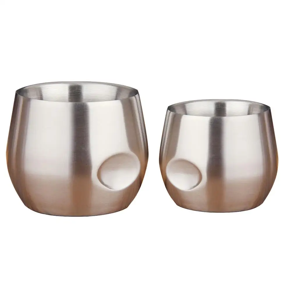 Metal Tumbler Cup Stainless Steel Insulated Stemless Wine Glass Heat Resistant for Daily Meal Picnic