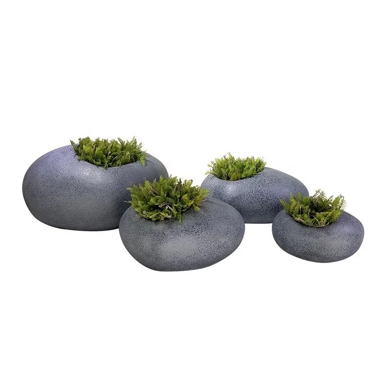 Fiberglass Flower Vase Nordic Creative  Pot Large Plant Pots Outdoor Indoor Planters  Egg Shape Oval Design Planter