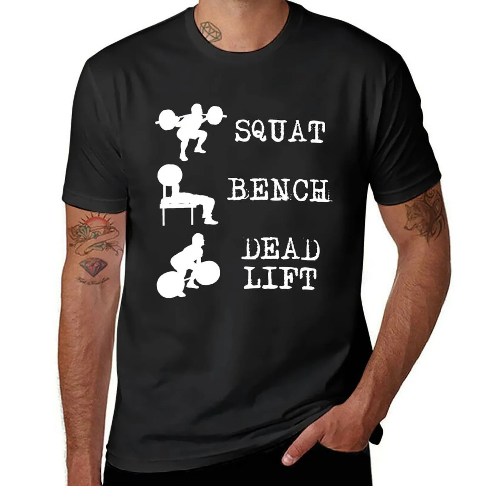 Squat Bench Deadlift Power Lifting powerlifting T-Shirt summer top plain blanks mens t shirt