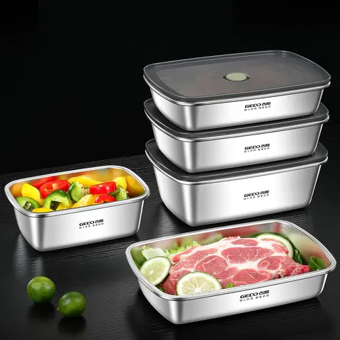 Certificazione LFGB Scatola per la conservazione degli alimenti in acciaio inossidabile 304 Leggero contenitore per frutta secca sottovuoto ben sigillato