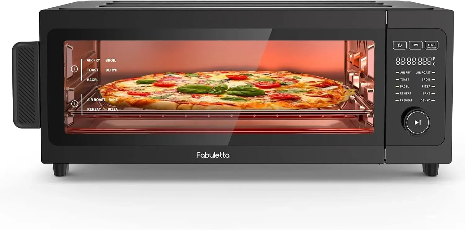 

Toaster Oven Combo - Fabuletta 10-in-1 Countertop Convection Oven 1800W, Flip Up & Away Capability for Storage Space,