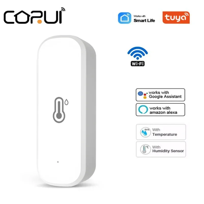 

CORUI WIFI Zigbee умный датчик температуры и влажности с питанием от батареи приложение Tuya Smart Life дистанционное управление для Alexa Google Home