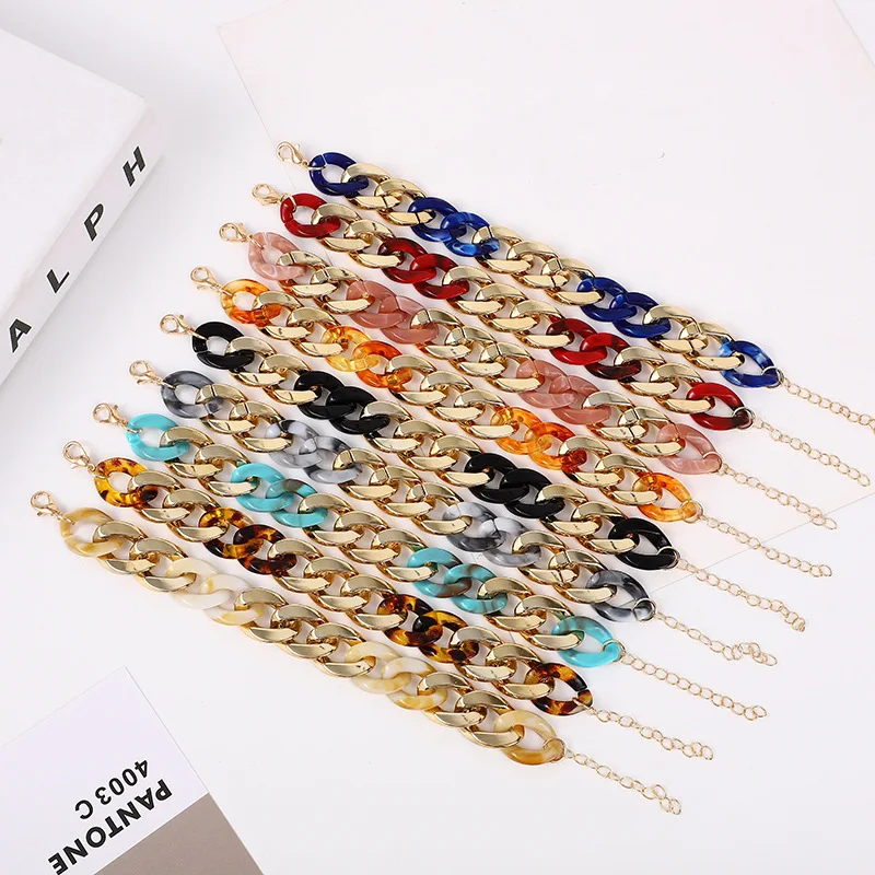 Women\'s Neck Chain Fashion Colorful Acrylic Thick Necklace For Women Men Bohemian Plastic Choker Collar Necklace Jewelry Gifts