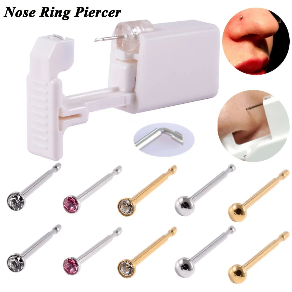 1 Unit Disposable Safe Sterile Piercing Unit For Gem Nose Studs New Generation More Safe Nose Piercing Gun Piercer Machine Kit