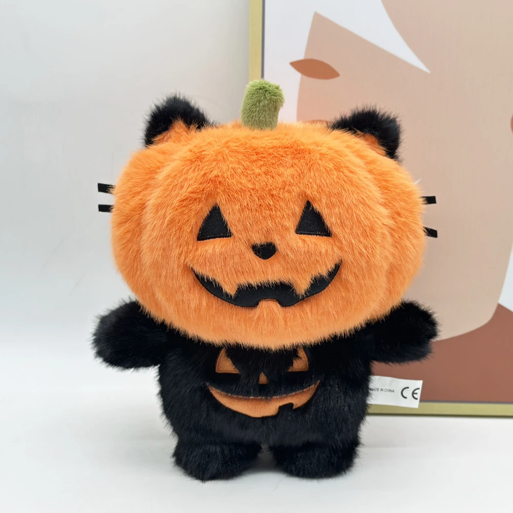 25 センチメートルぬいぐるみカボチャ猫のおもちゃ遊び心のあるオレンジ色の動物ぬいぐるみ漫画のおもちゃ男の子女の子のための誕生日クリスマスギフト ﻿