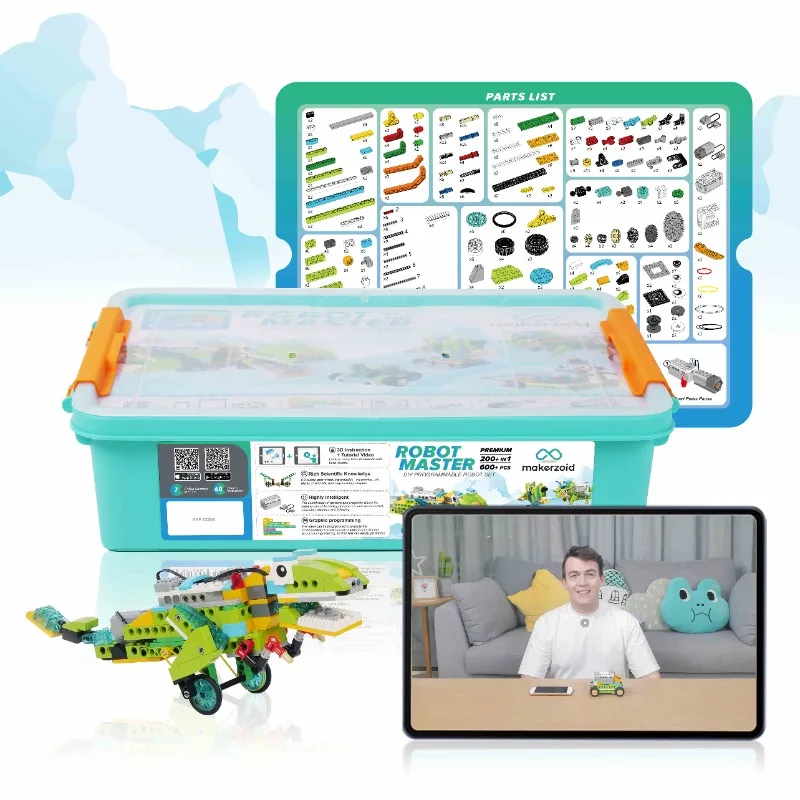 

Makerzoid Steam Coding Toy for Kids Wedo 2.0 Building Blocks Robot Master with APP Educational Programmable Toys