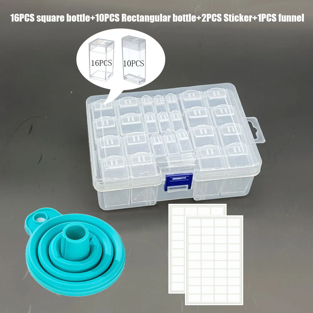 Narzędzia do malowania diamentami ręcznie dzielone pudełko do przechowywania przezroczyste koraliki ryżowe małe pudełko zdobienie paznokci dzielone