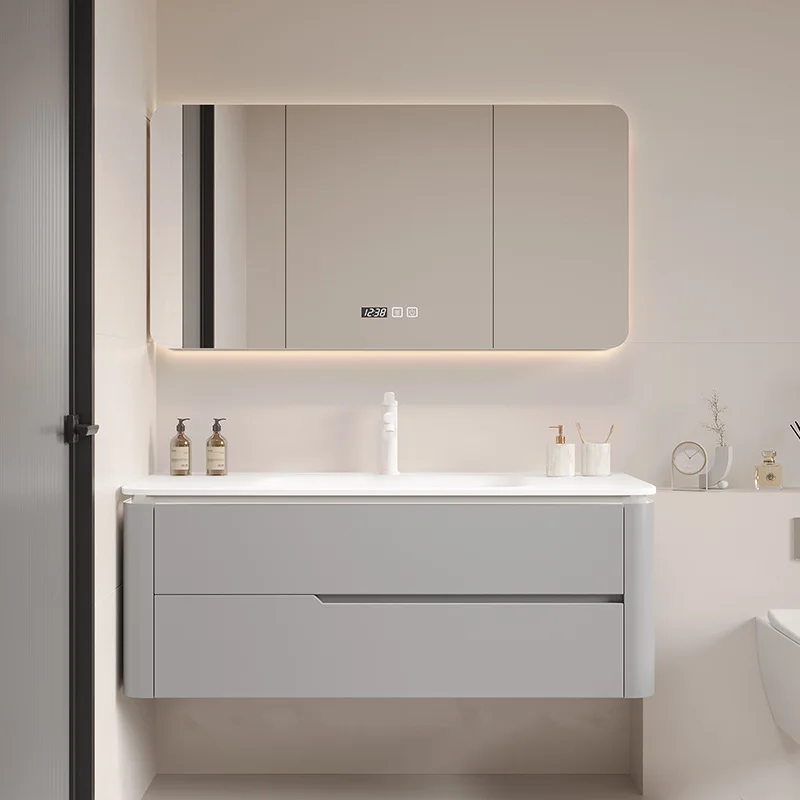 Modern Countertop Bathroom Cabinets Waterproof Tall Floating Bathroom Cabinet Space Saver Armario De Banheiro Home Furniture