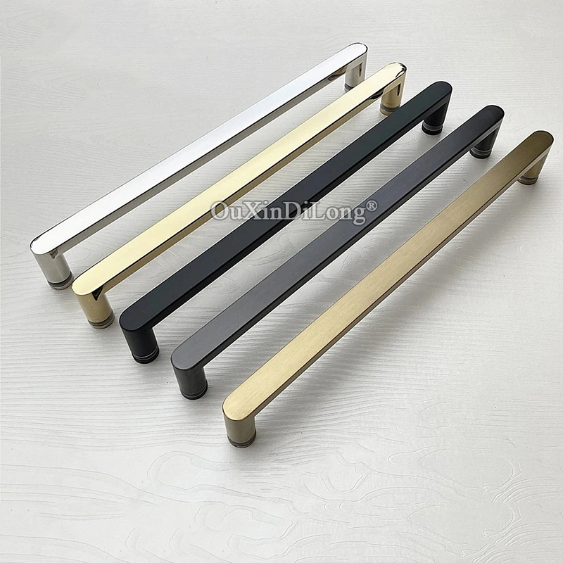 

NEW 304 Stainless Steel Single-side Shower Sliding Door Handles Glass Door Push Pull Handles CC 440mm/500mm Chromed/Black/Gold