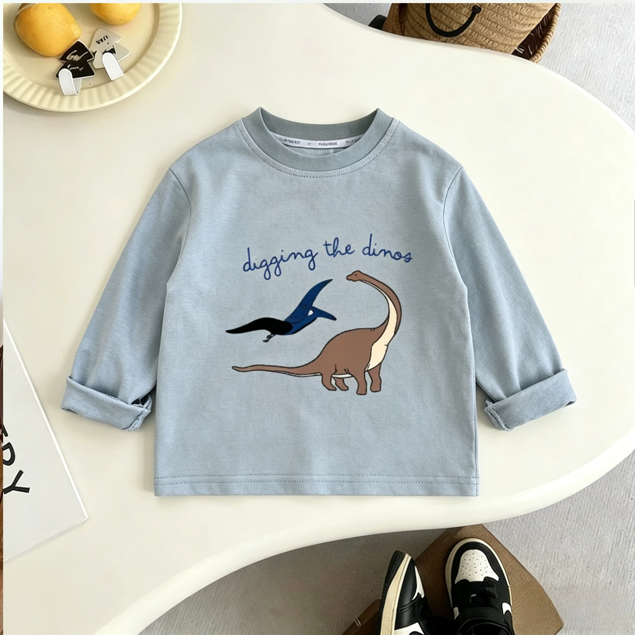 Children Cartoon Print Long Sleeve T Shirt Cotton Tee Versatile Casual Kids Tops Short Sleeve Tees Kid Summer Clothing Loose Top