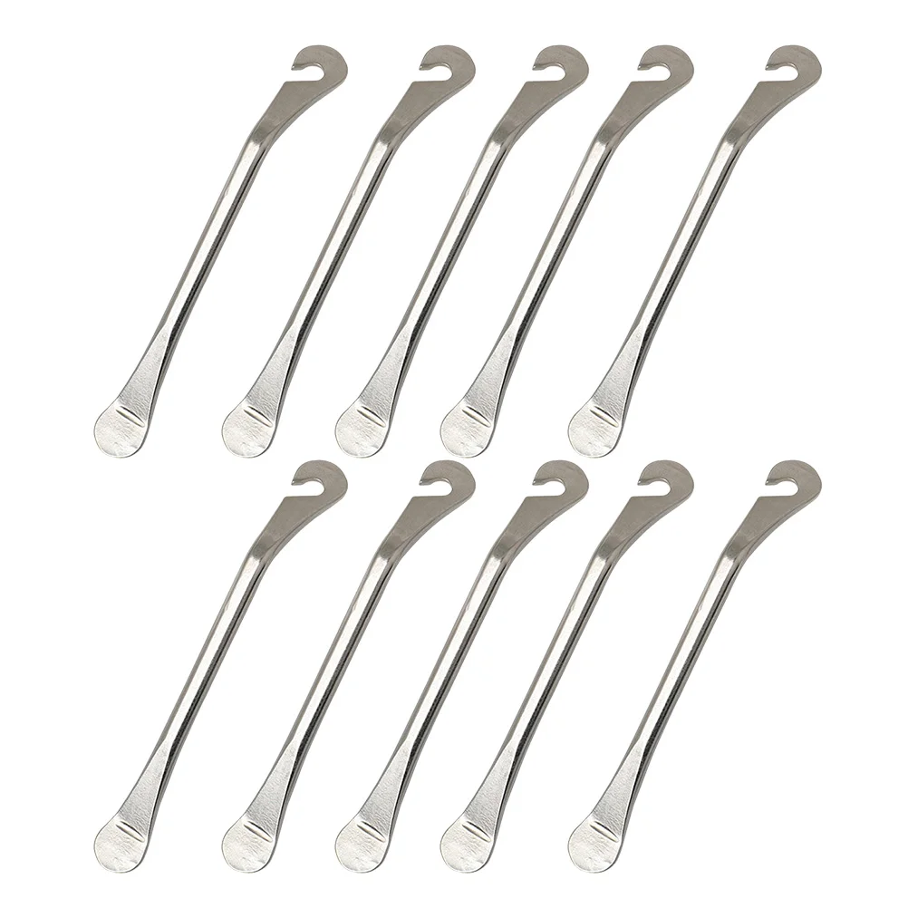 

10pcs Bike Cycling Metal Tire Spoon Repair Opener Breaker Tool Bike Flat Tire Removal Tools Pry Bar Stick Tire (Silver)