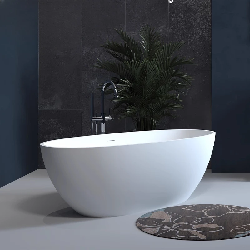 Artificial stone bathtub Household freestanding integrated bathtub Adult bathtub