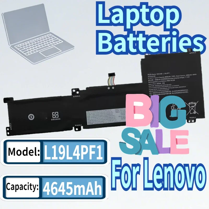 SWZY SWZY L19M / L19L4PF1 Laptop Battery for Lenovo Xiaoxin 15 2020/2022 (IIL/ARE/ALC/ITL) 15.2V 4645mAh Replacement Notebook Ba