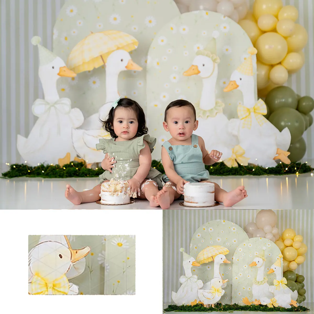 Silly Goose Garden Party Photography Backdrop Kids Baby Cake Smash Photocall Decor Child Adult Birthday Studio Backgrounds