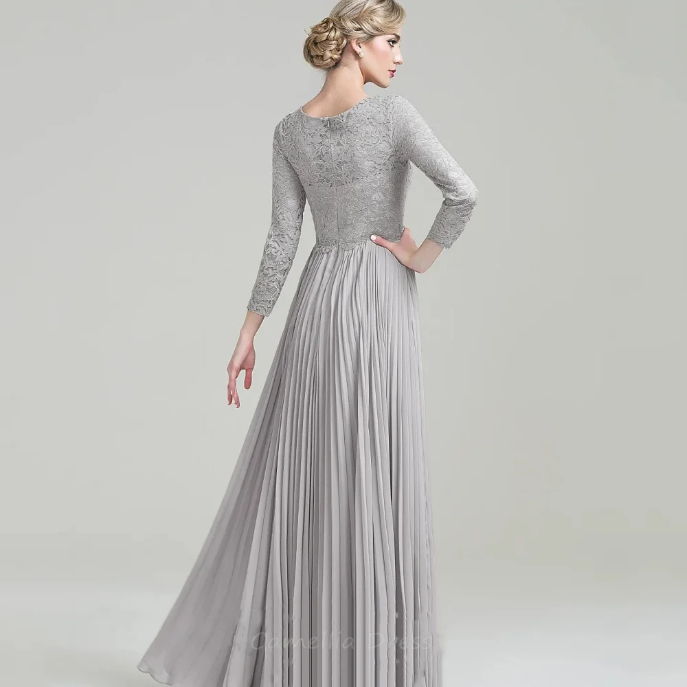 فستان أم العروس الأنيق للنساء مخصص خمر الدانتيل فستان الضيوف خط س الرقبة مساء رداء أم العروس #2