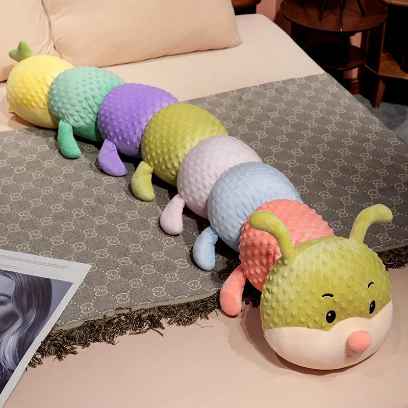 

110cm/130cm/150cm Cute Long Caterpillar Plush Toy Soft and Colorful Pillow for Kids, Fun Stuffed Animal Toy