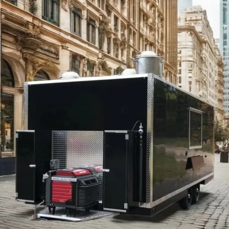 Full Catering Equipment Food Truck Customizable Appearance USA Food Trailer Hot Dog Cart With Full Restaurant Kitchen Equipment