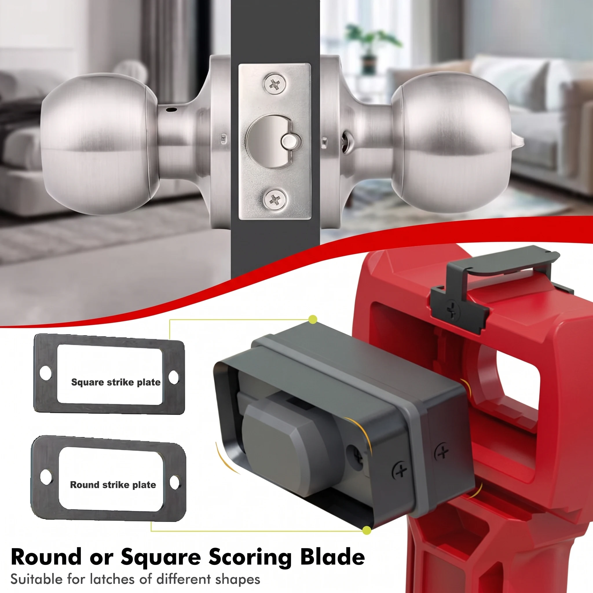 Door Latch Mortising Chisel Tool Compatible with Square And round Latches Installation Kit for Door Hardware