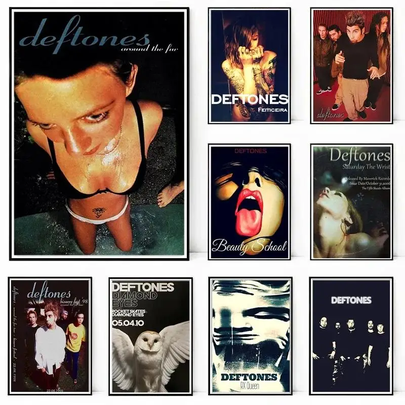 Deftones-Póster de lienzo de álbum clásico, decoración artística de pared de música Retro, impresiones de bandas estéticas, regalo perfecto para seguidores, decoración de la habitación del hogar