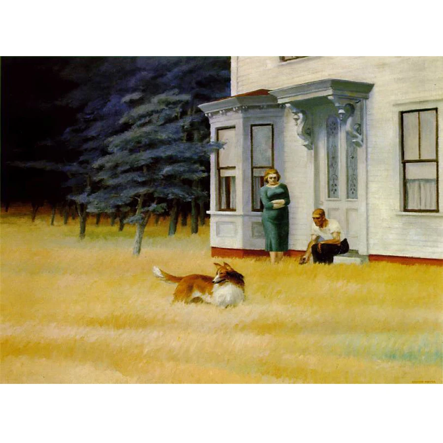 Hand-painted high quality reproduction of Cape Cod Evening by Edward Hopper Famous painting copying Modern decor picture