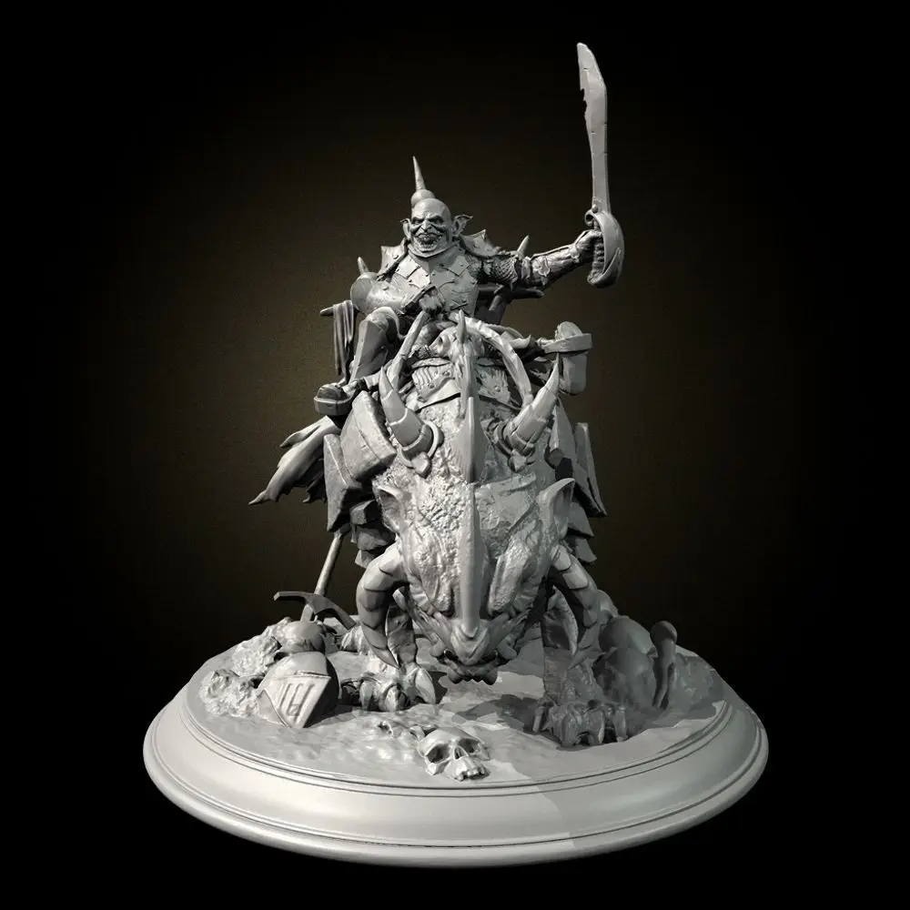 38mm 50mm 75mm Orc Cavalry Resin Soldier White Model Self-assembly Figurines DIY Coloring Miniatures Decoration Craft Gifts