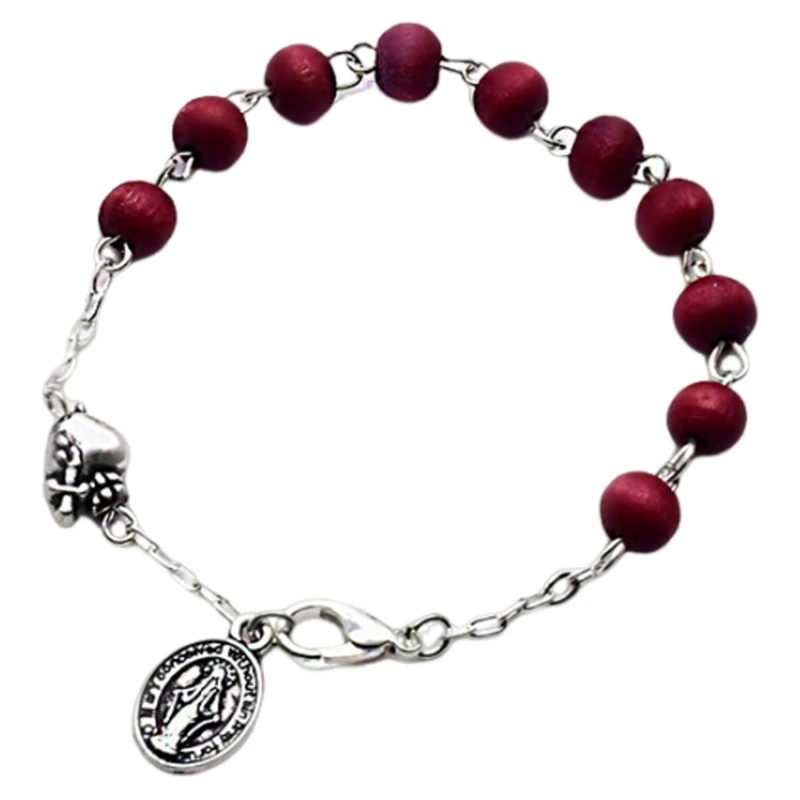 Catholic Rosary Bracelets Baptisms Rosaries Bangles Wristchain for Womens