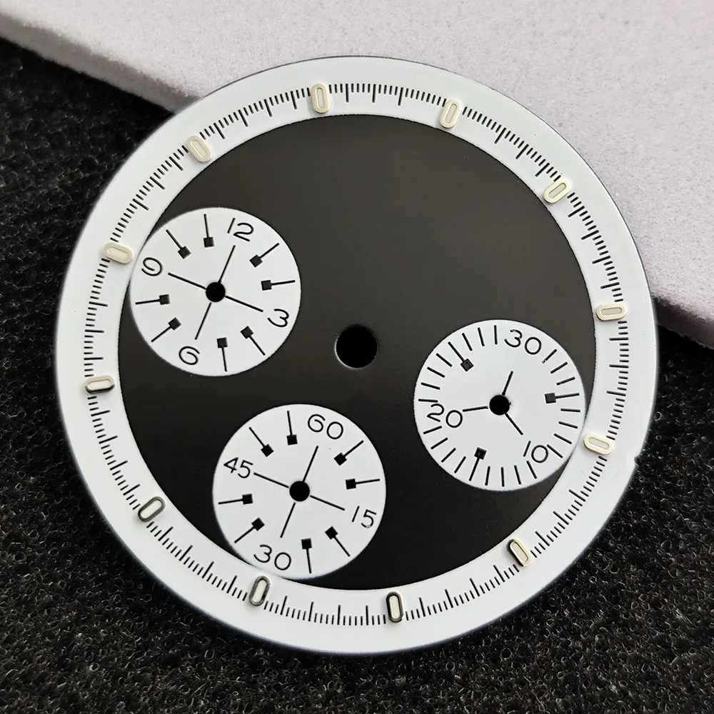 vk63 watch 29.5mm quartz chronograph dial suitable for VK63 quartz movement watch case men's wristwatch repair accessors