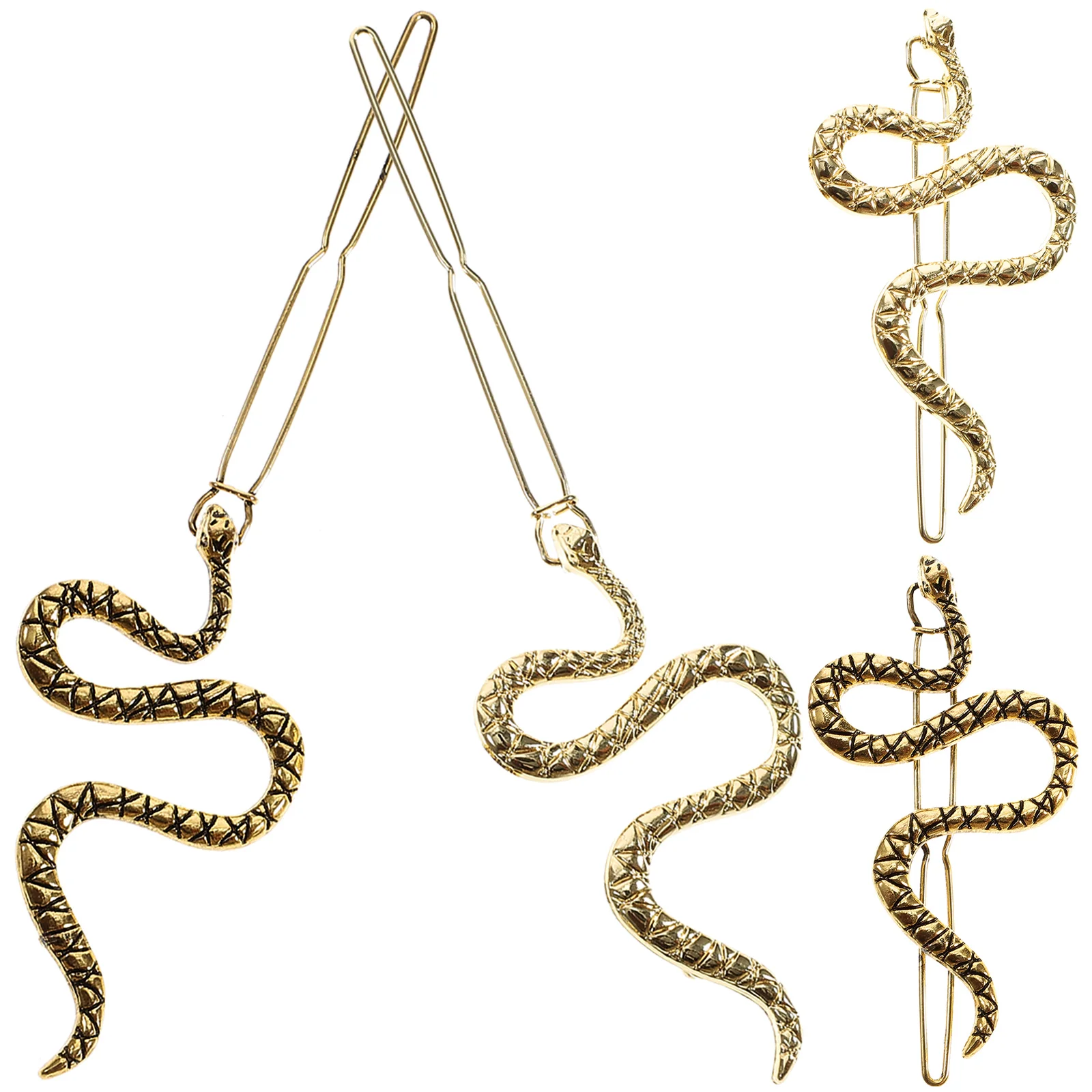 

4pcs S Shape Hair Clips Metal Snake Design Elegant Women Girls Fashion Hairpin For Daily Wear Party Office Wedding Decor