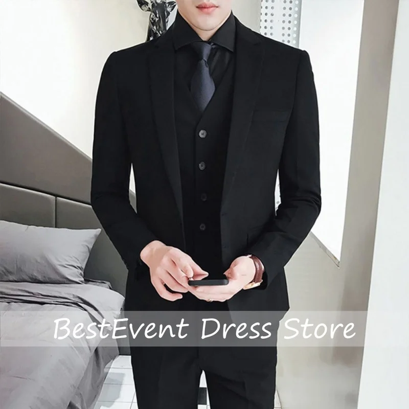 New Style Suits Blazer Vest  Pants Men's Fashion Business Wedding Gentleman Professional Interview Formal Casual Customized