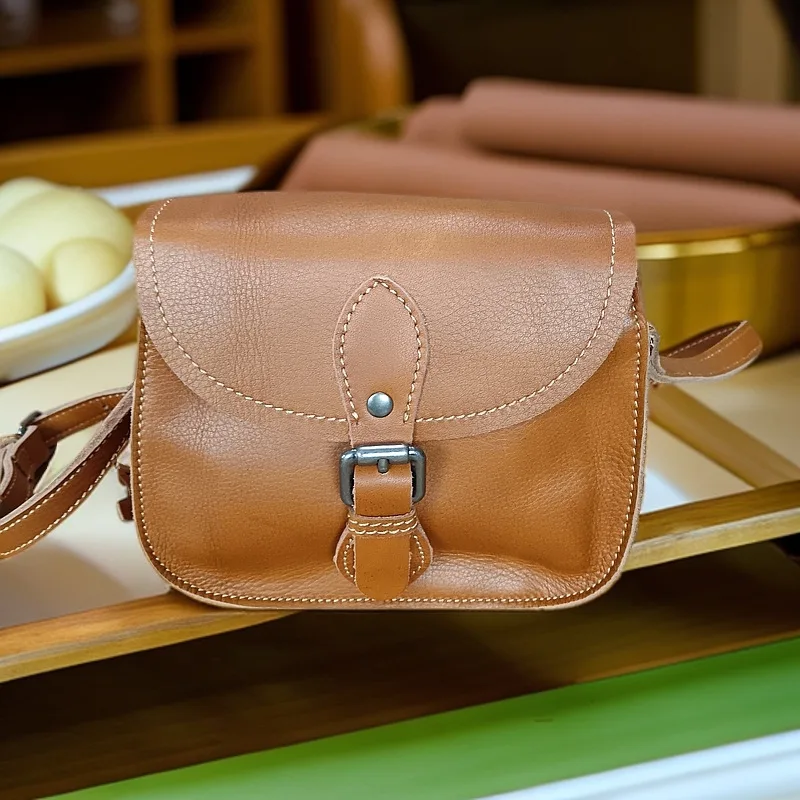 

Vintage Shoulder Bag Women Genuine Cowhide Leather Wallets Purse Retro Pouch Simple Style Solid Small Bags