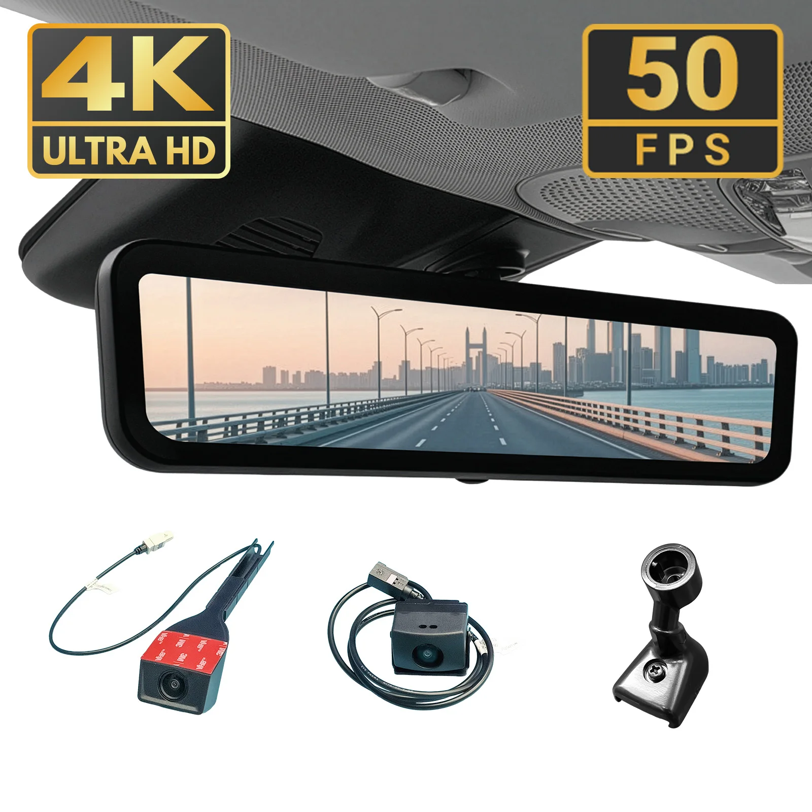 

Sinjet Wifi Separated-type Rearview Digital Streaming 4K Car Camera 9.2 Inch Full Screen H10 Pro Mirror Dash Camera Universal
