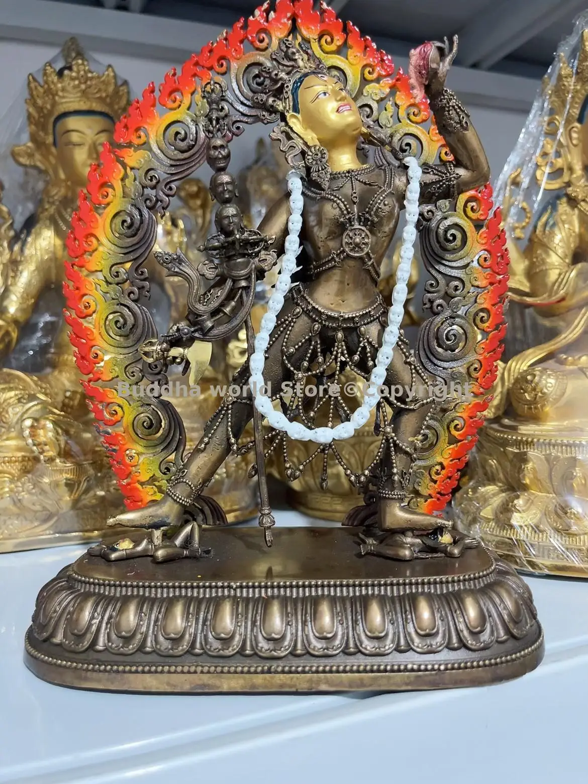 Authentic Tibet Buddha statue Tibetan Secret Master dakini goddess Vajrayogini Buddhism bronze figure of the Buddha temple monk