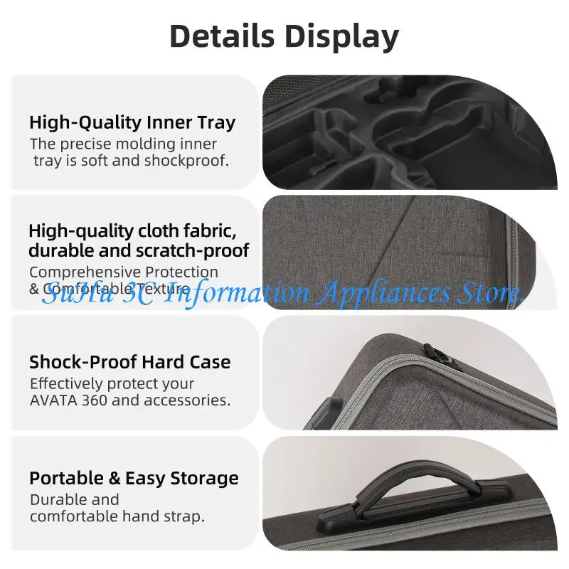 Portable Storage Bag For AVATA 360 Holder with Dedicated Space For Cable