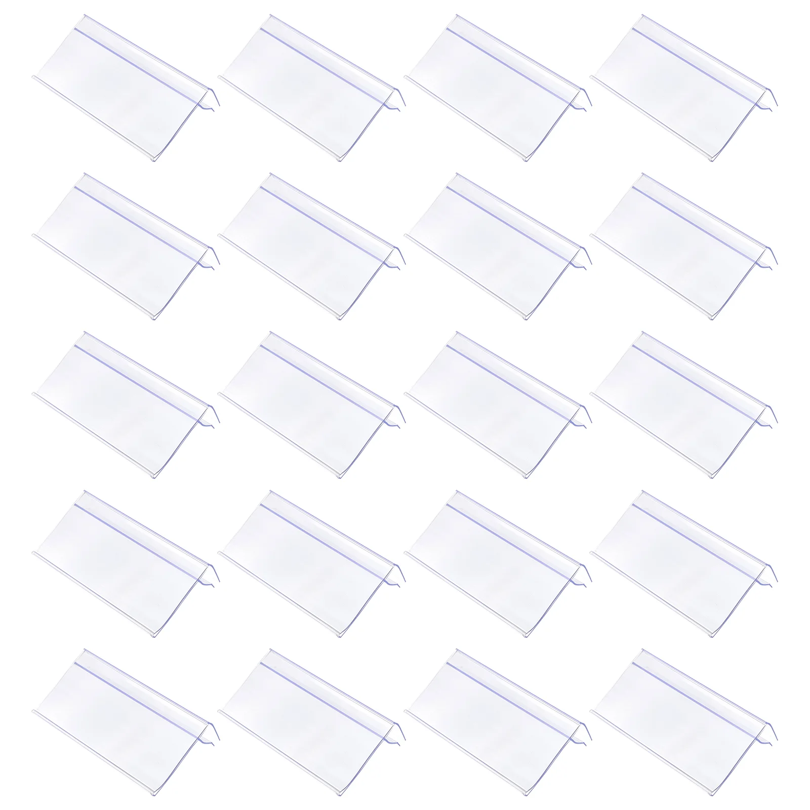 30 Pcs Price Tag Display Holder Label Supermarket Shop Goods Shelf Retail Rack White Labels