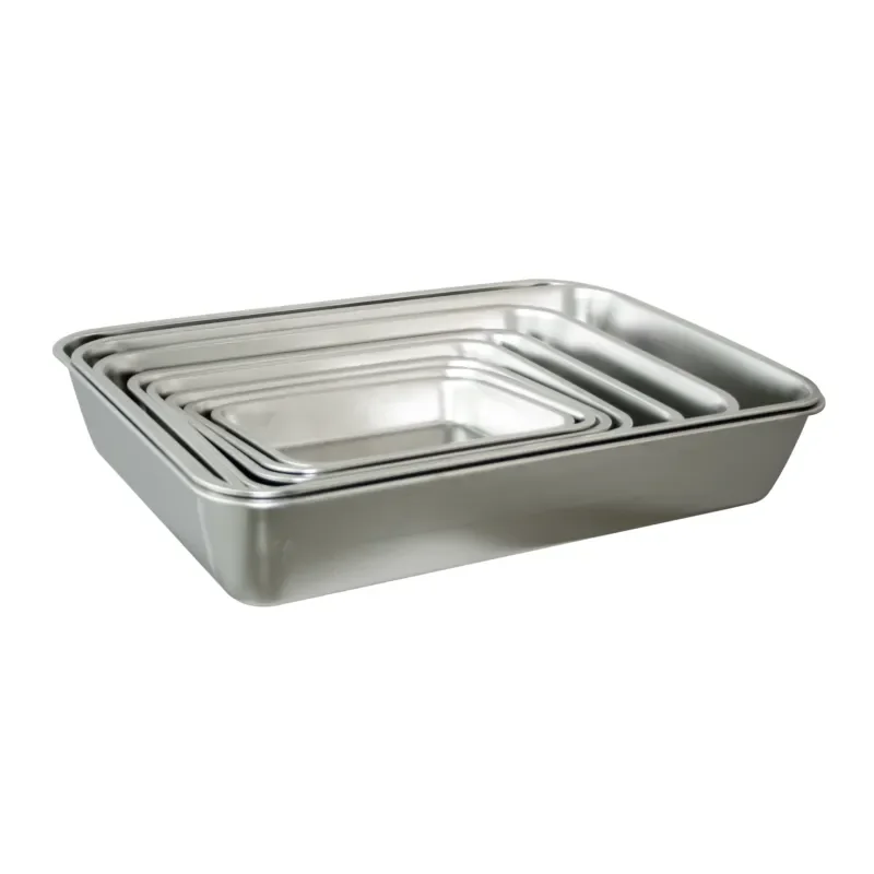 Stainless steel rectangular food tray