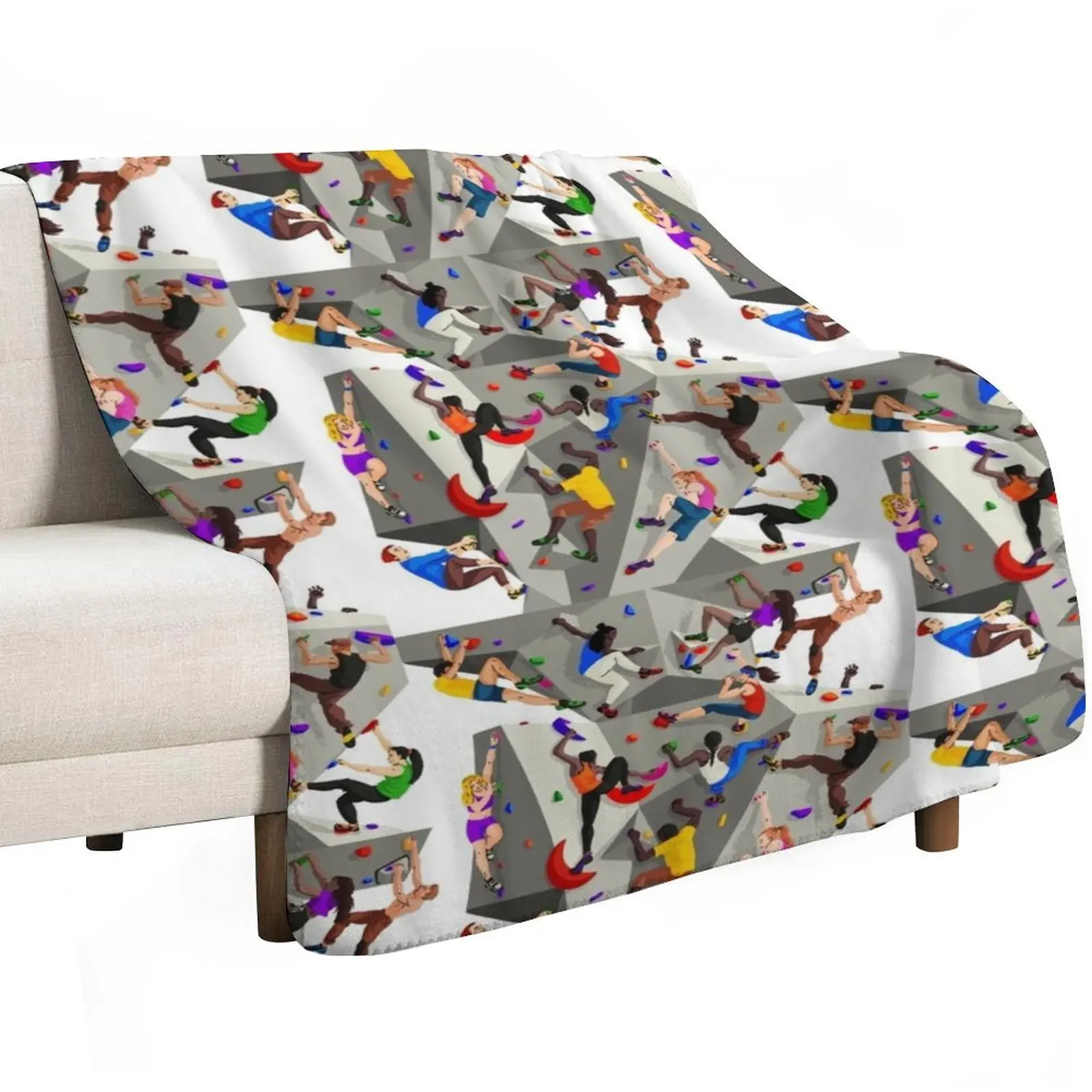 Tribute to Bouldering Throw Blanket Plush Designers Custom Tourist Shaggy Retros Blankets