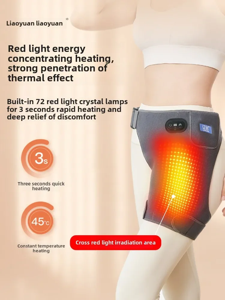 Heated Hip & Thigh Support Wrap Hot Compress Thermal Protective Belt for Hip Crotch Comfort
