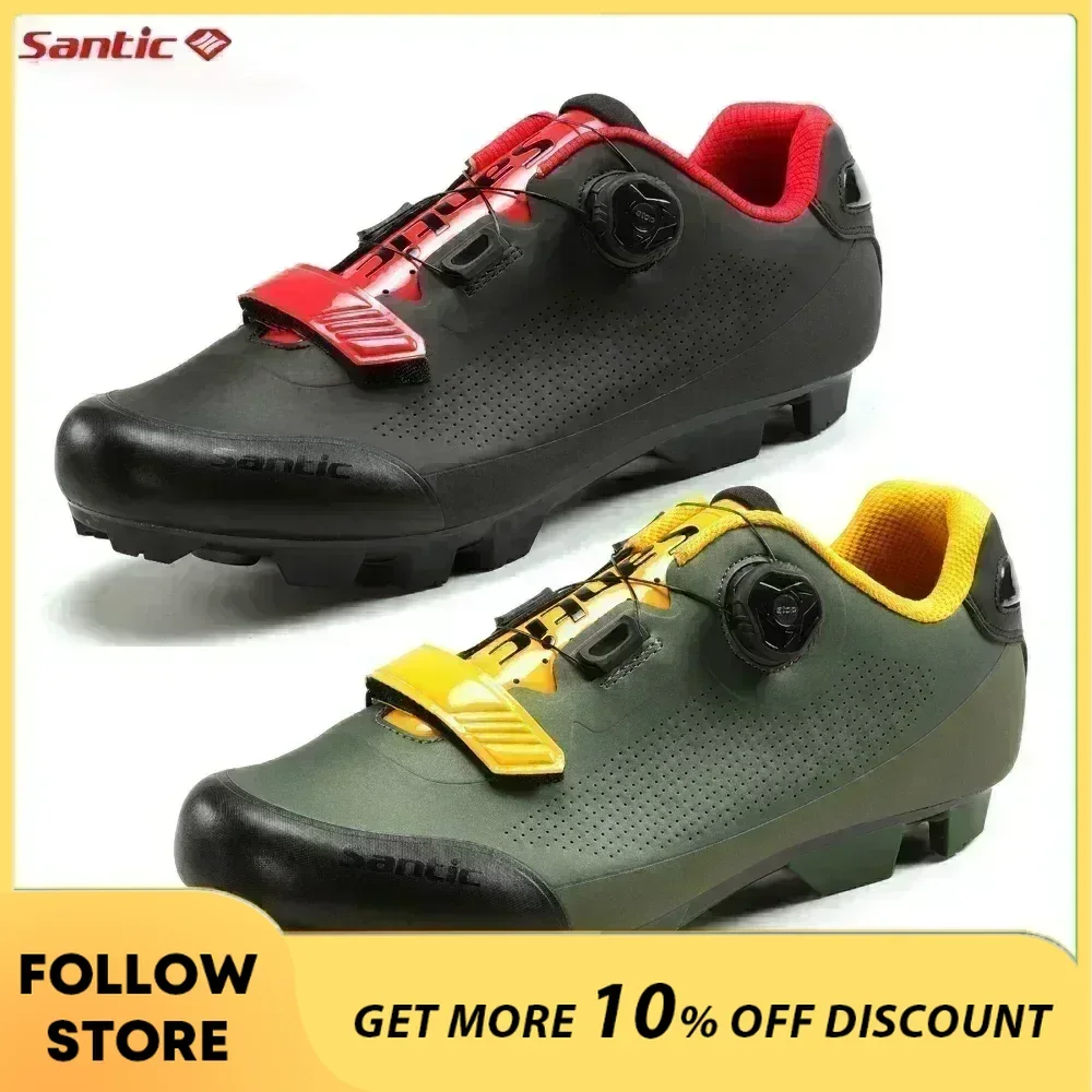 

Santic Cycling Lock Shoes 2023 New Outdoor Riding Sports MTB Bike Bicycle Road Ridling Air Holes Lock Shoes Men Women Asian Size