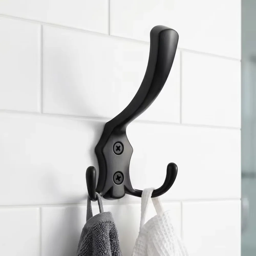 High Quality Zinc Alloy Coat Hooks Three-Prong Wall Mounted Hat Storage Rack Multi-Purpose Storage with Screws Triangular Hooks
