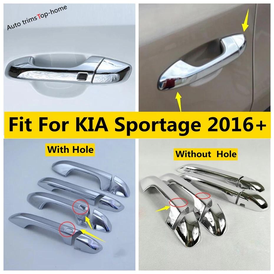 

ABS Chrome Outside Door Clasing Handle Catch Protector Decoration Cap Cover Trim For KIA Sportage 2016 - 2020 Car Accessories