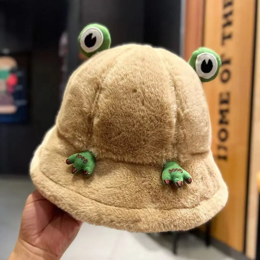 

Fashion Autumn Winter Fisherman Hat Keep Warm Cute Frog Hat Soft Bucket Hats Outdoor