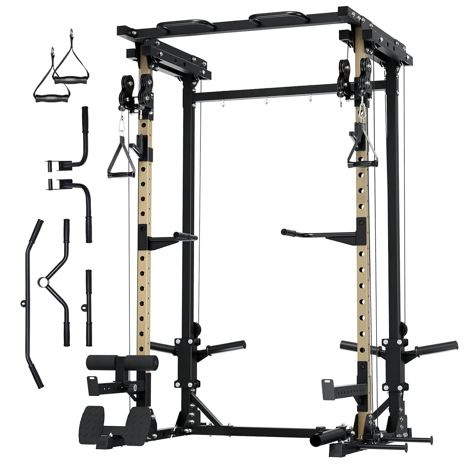 Drone3 Drone3 Power Rack, 2500lbs Multi-Function Home Gym Squat Rack with Dual Pulley System, Pull-Up Bar & J-Hooks,, Customized - Aliexpress Deal