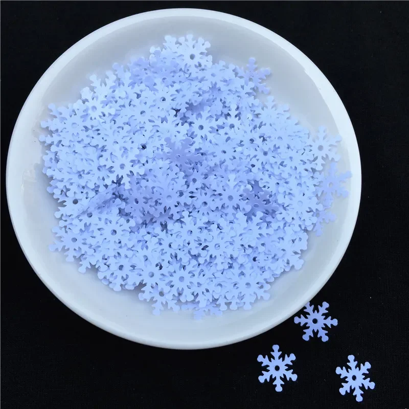 10g/Pack Diameter 8mm 10mm Snowflake Sequins With 1 Center Hole Christmas Decoration Material White Snow Sequin Sew Craft