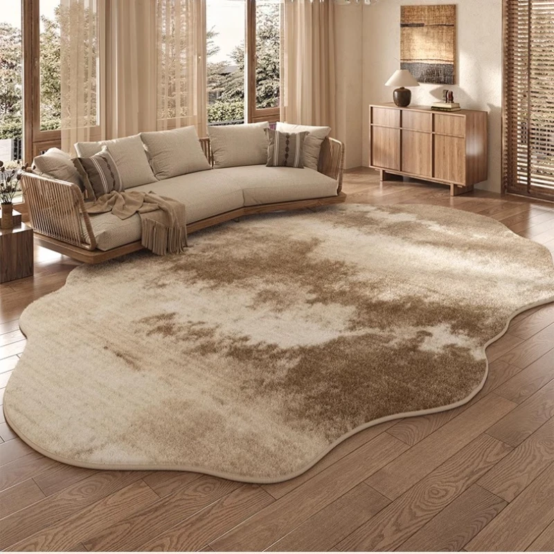 

Light Luxury Rugs for Bedroom Irregular Shapes Living Room Decoration Washable Carpet Thick Plush Study Mat Home Fluffy Soft Rug