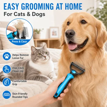 2-in-1 Pet Deshedding Brush and Fur Knot Remover 2