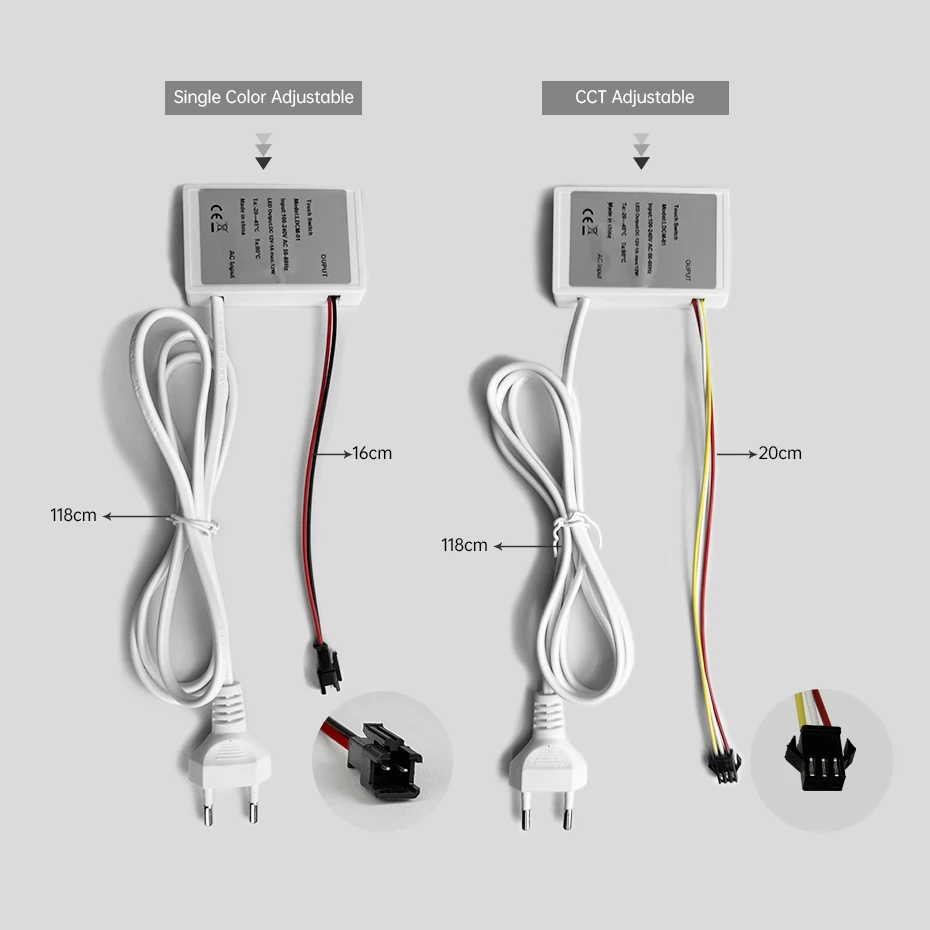 Bathroom Mirror Touch Sensor Switch AC110-220V to DC12V 1A with Infinite Dimming Control for Makeup Mirror Backlight Decoration